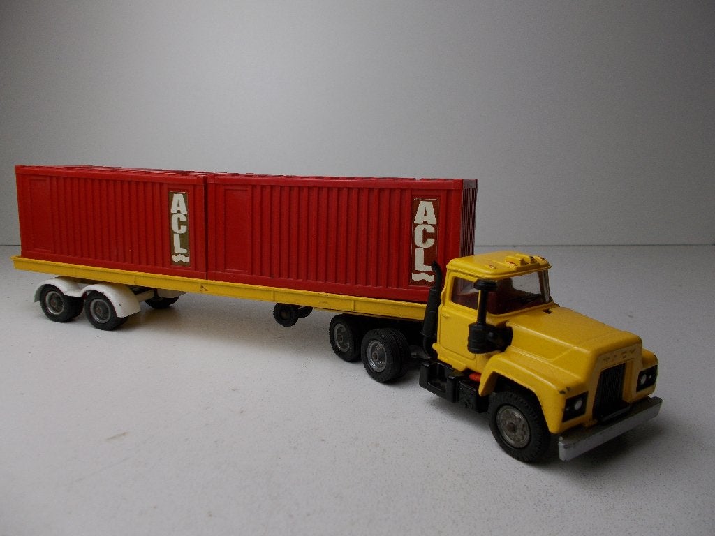 1972 Corgi MajorToys 1106 MACK CONTAINER TRUCK I.z.g.st., Ophalen of Verzenden, Zo goed als nieuw, Bus of Vrachtwagen, Corgi