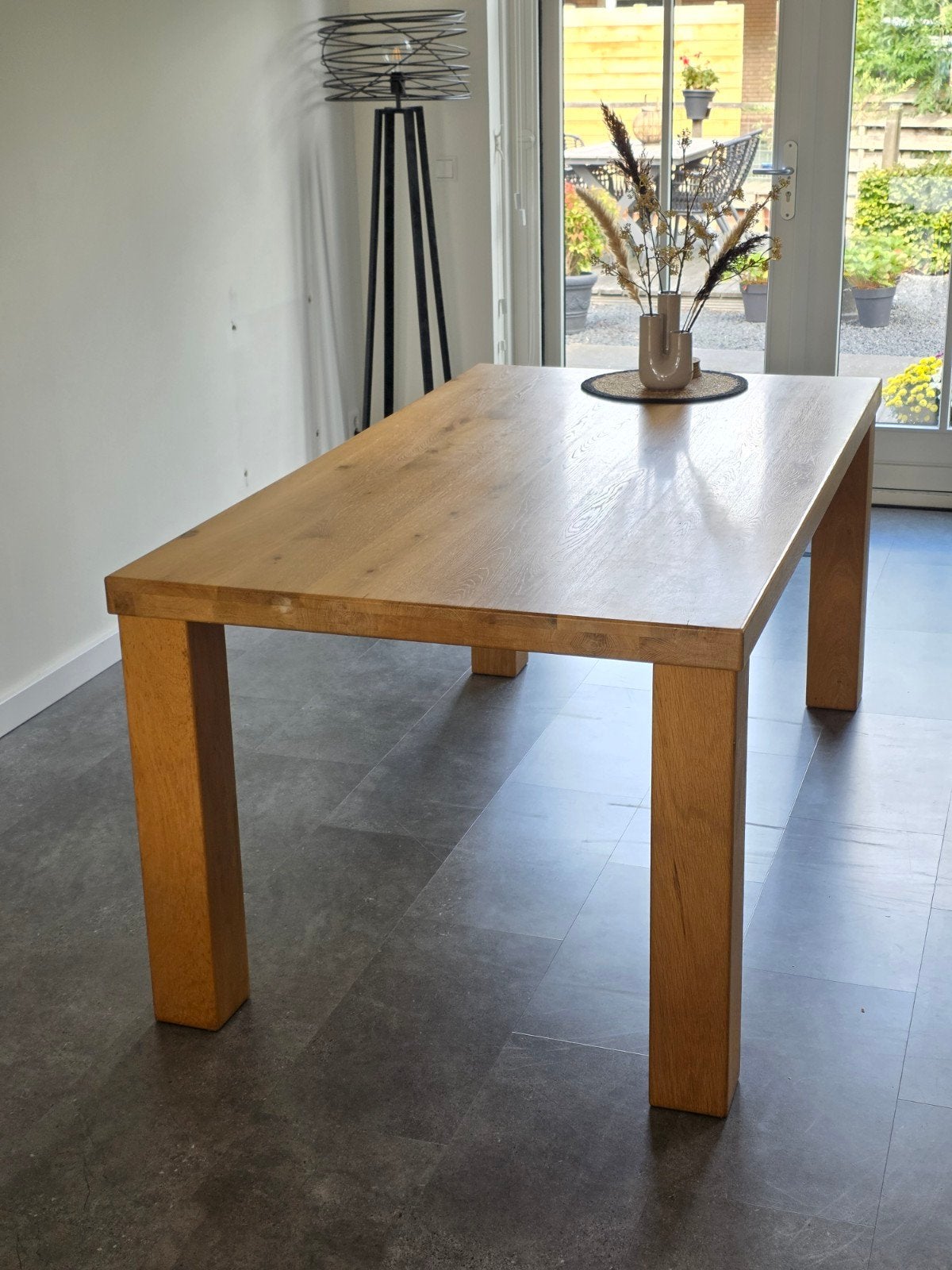 Massief eikenhouten eettafel 97x178, Ophalen, Modern, Robuust, Eikenhout, 50 tot 100 cm