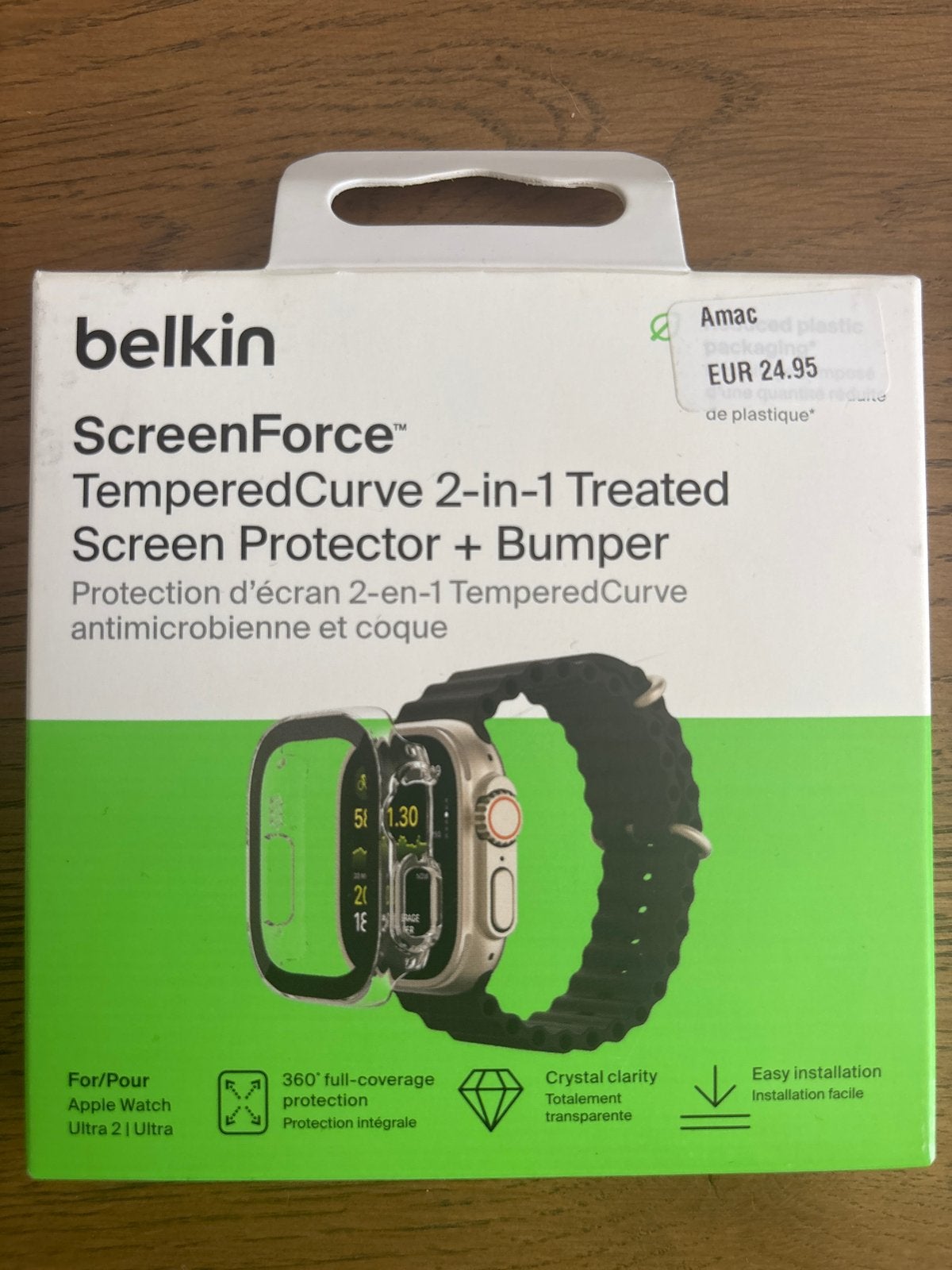 Belkin ScreenForce TemperedCurve 2-in-1 Apple Watch Ultra, Sieraden, Tassen en Uiterlijk, Smartwatches, Ophalen of Verzenden, Nieuw