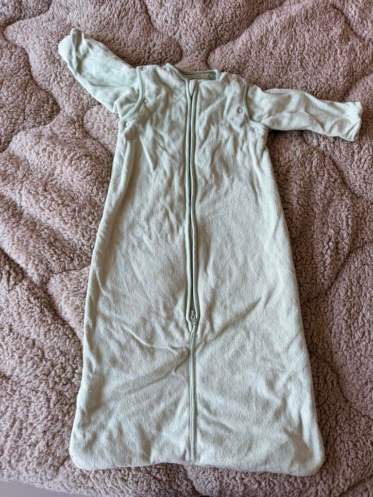 Hema mintgroene winterslaapzak met afneembare mouwen 68/80, Ophalen of Verzenden, Zo goed als nieuw, 70 tot 85 cm, Slaapzak