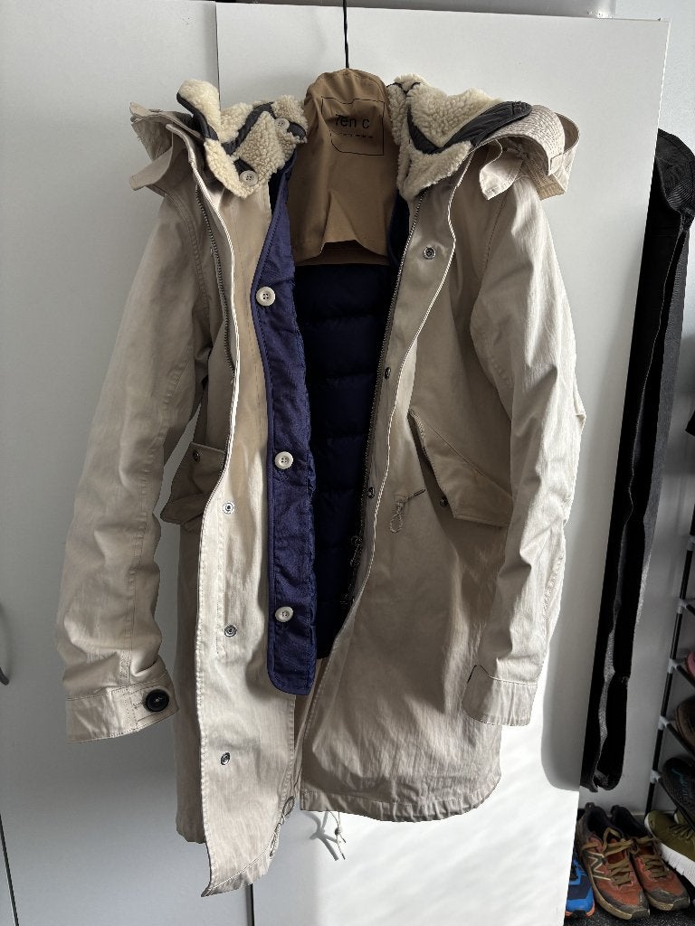 Ten C Parka, down liner, shearling hood liner, Ophalen of Verzenden, Zo goed als nieuw, Maat 48/50 (M), Beige