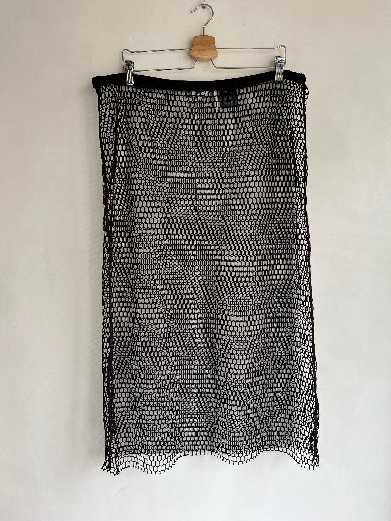monki rok maat L donker bruin, Kleding | Dames, Rokken, Bruin, Verzenden, Maat 42/44 (L), Zo goed als nieuw