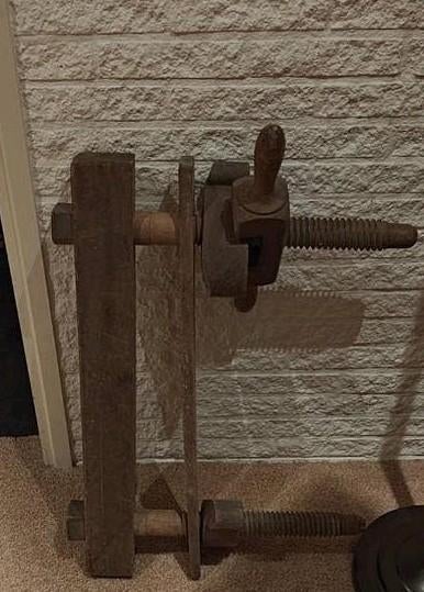 Antieke houten bankschroef - Vintage werkplaatsgereedschap, Antiek en Kunst, Antiek | Gereedschap en Instrumenten, Ophalen of Verzenden