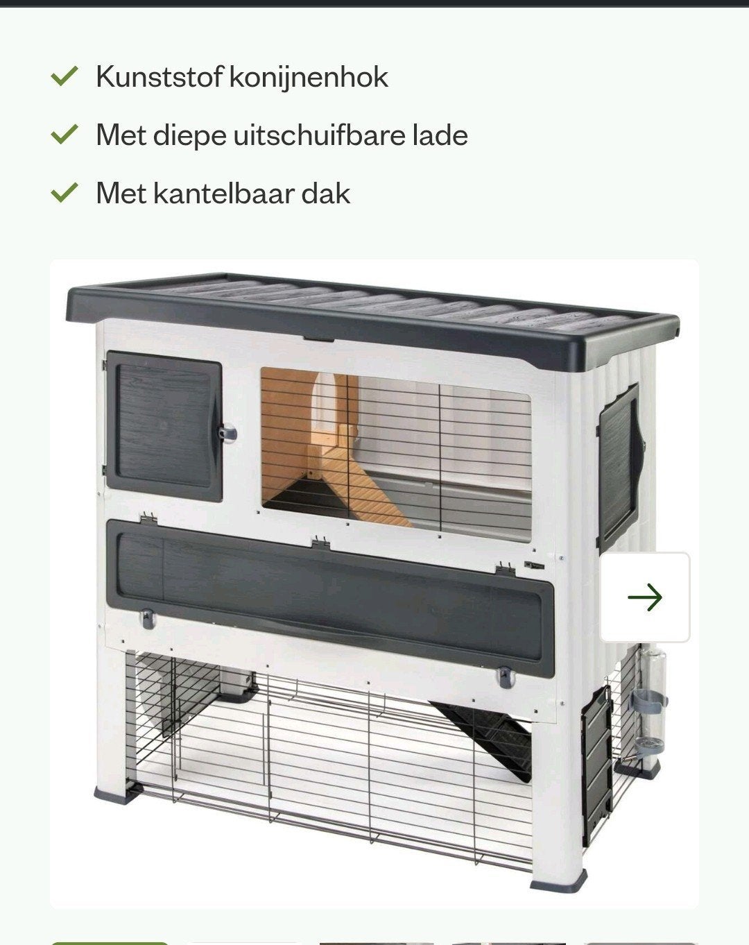 Ferplast Konijnenhok Grand Lodge, Dieren en Toebehoren, Ophalen, Cavia, 90 cm of meer, Hok