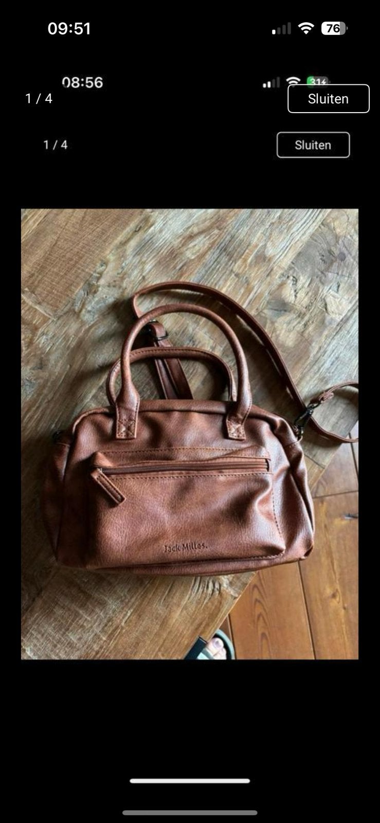 Jack Milles Bruine Handtas - Praktisch & Stijlvol, Ophalen of Verzenden, Nieuw, Bruin, Handtas
