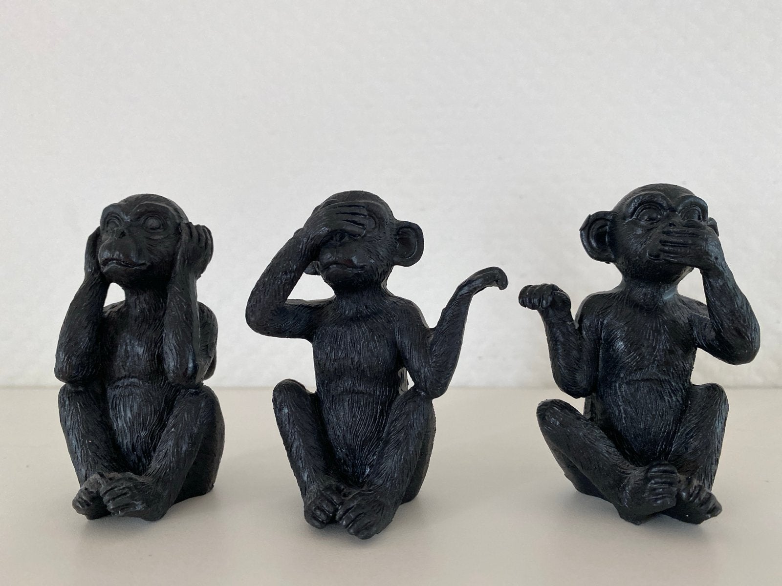 Horen Zien Zwijgen Aapjes - Decoratieve Beeldjes, Huis en Inrichting, Zwart, Overige materialen, Overige stijlen, Ophalen of Verzenden