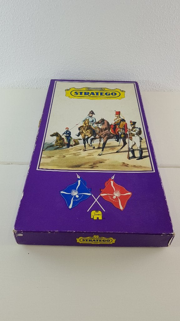 Stratego, Jumbo, paarse doos, platte torentjes (1). 8C, Tweedehands verkoop, Tweedehands verkoop, Gebruikt, Ophalen of Verzenden