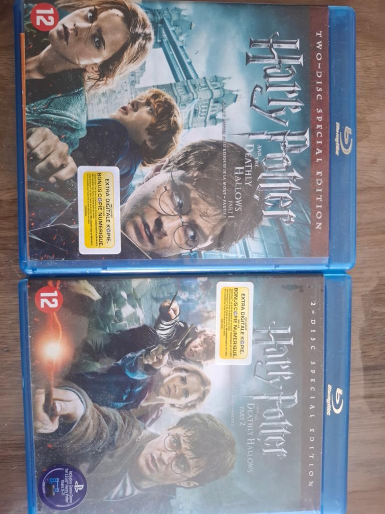 Harry Potter and the deathly hallows part 1 en 2 blu-ray, Ophalen of Verzenden, Zo goed als nieuw, Science Fiction en Fantasy