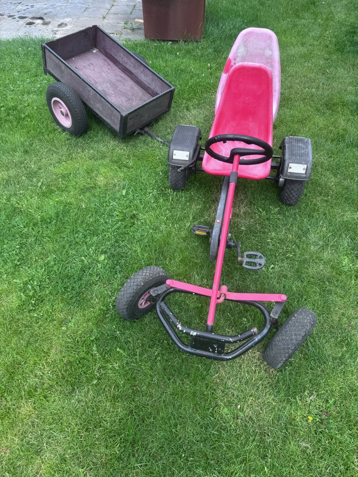 Berg skelter met duozit en aanhanger, Kinderen en Baby's, Speelgoed | Buiten | Skelters, Ophalen of Verzenden, Gebruikt, Berg