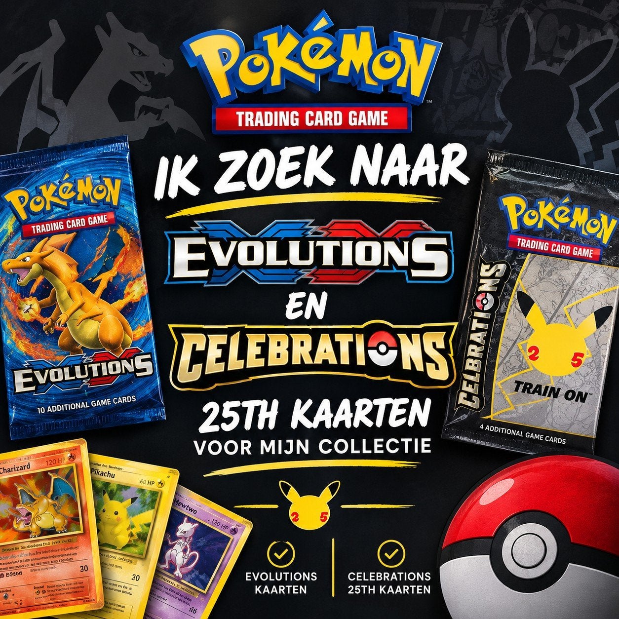 Opzoek naar Evolutions en Celebrations Kaarten!, Ophalen of Verzenden, Gebruikt, Meerdere kaarten, Foil