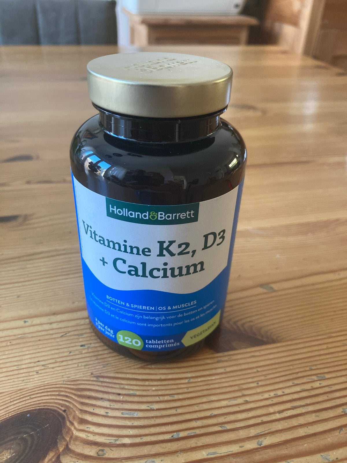 Holland & Barrett Vitamine K2, D3 + Calcium 120 tabletten, Sport en Fitness, Gezondheidsproducten en Wellness, Ophalen, Nieuw