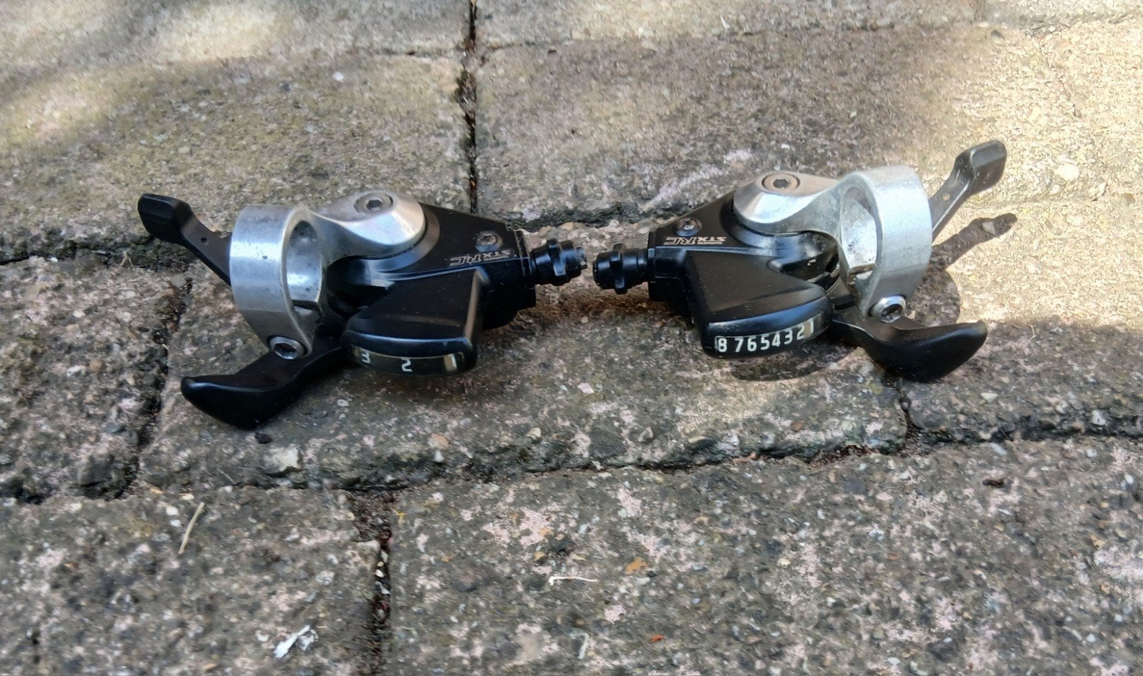 Shimano STX RC Shifterset 8 speed en 3 speed, Fietsen en Brommers, Fietsonderdelen, Gebruikt, Overige typen, Ophalen of Verzenden