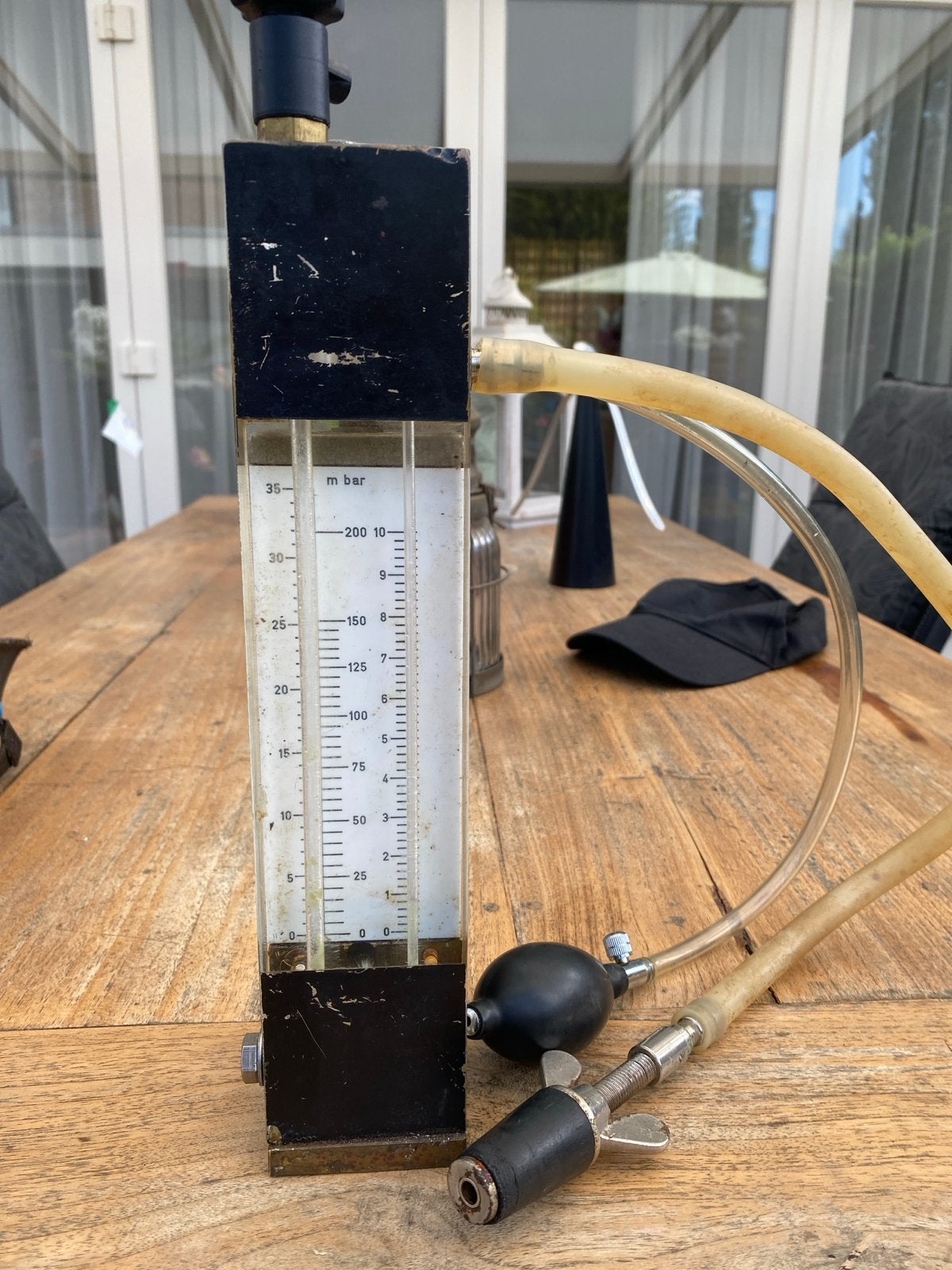 Vloeistofmanometer - Vintage Drukmeetinstrument, Ophalen of Verzenden, Gebruikt, Druk