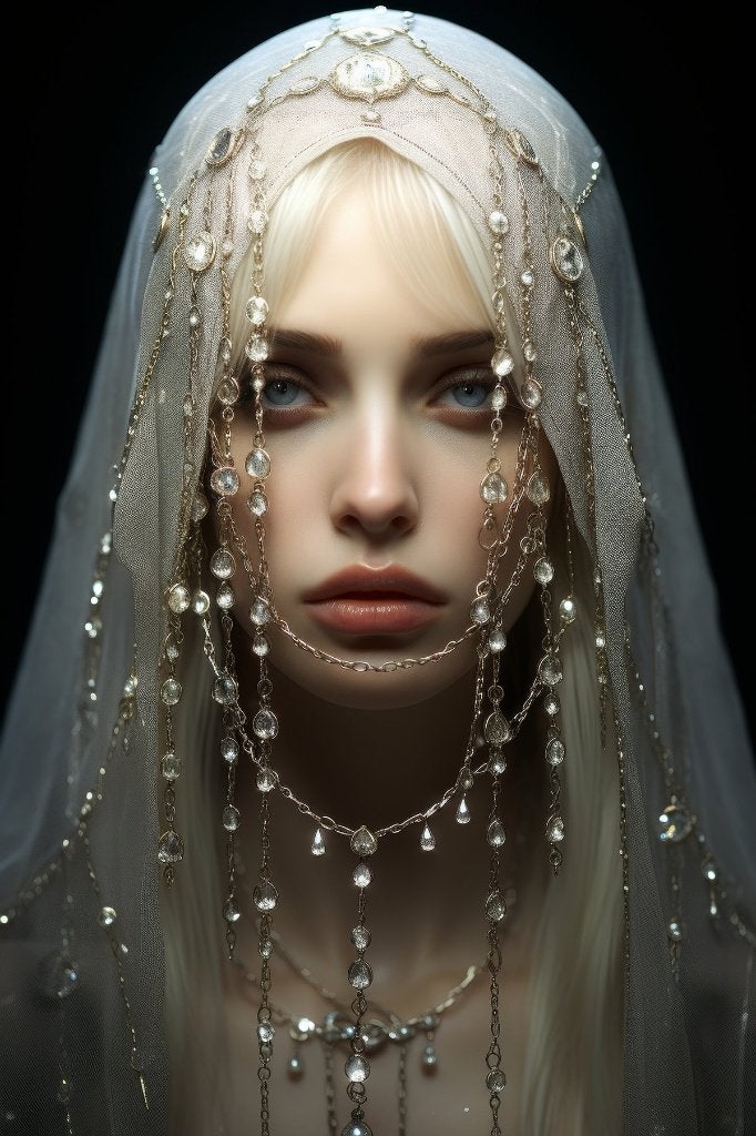 Portret van een jonge vrouw - XXL kunstwerk, Ophalen of Verzenden, Foto, Gemengde techniek, Origineel
