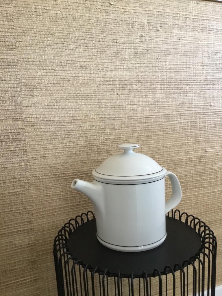 Elegante Porseleinen Theepot Alzberg - Wit met Zwarte Rand, Antiek en Kunst, Ophalen of Verzenden