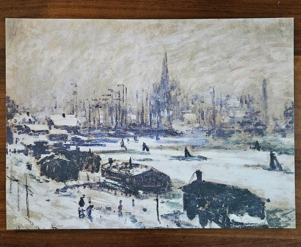 Monet print op doek Westerdok Amsterdam, begin 20e eeuw, Antiek en Kunst, Kunst | Schilderijen | Klassiek, Ophalen