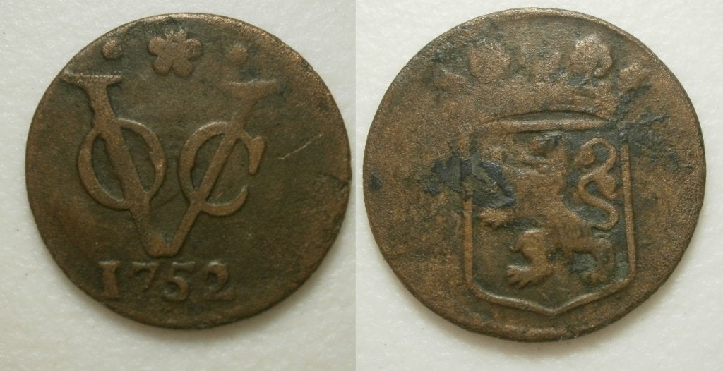 00] Holland VOC Duit 1752, Ophalen of Verzenden, Vóór koninkrijk, 1 cent, Losse munt