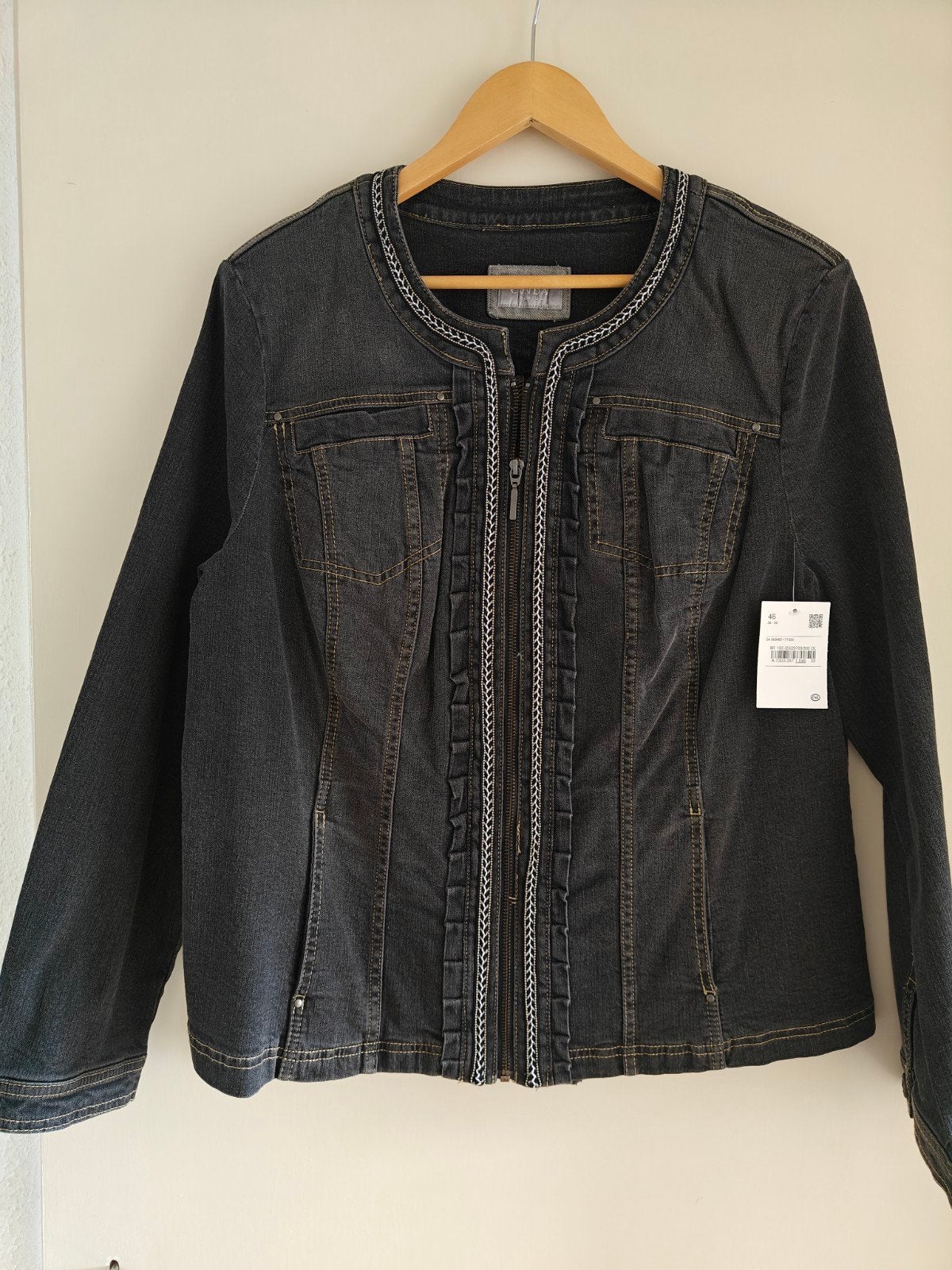 C&A spijkerjasje maat 46, Kleding | Dames, Maat 46/48 (XL) of groter, Nieuw, Ophalen of Verzenden, Grijs