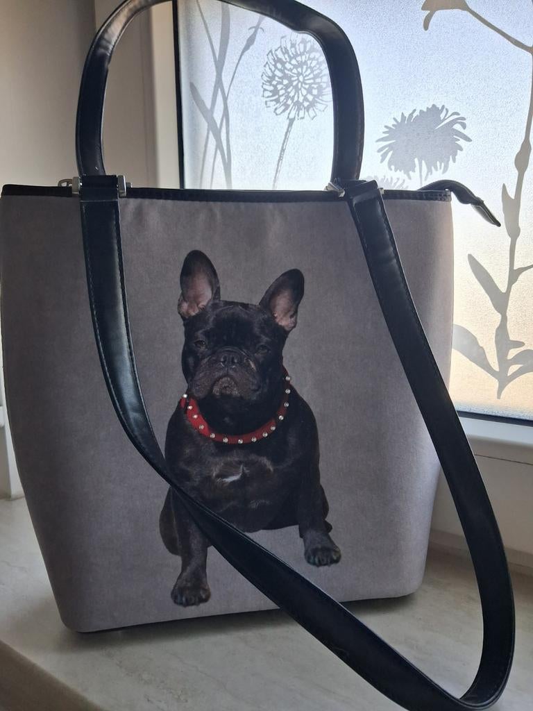 Tasje met Franse bulldog, Ophalen