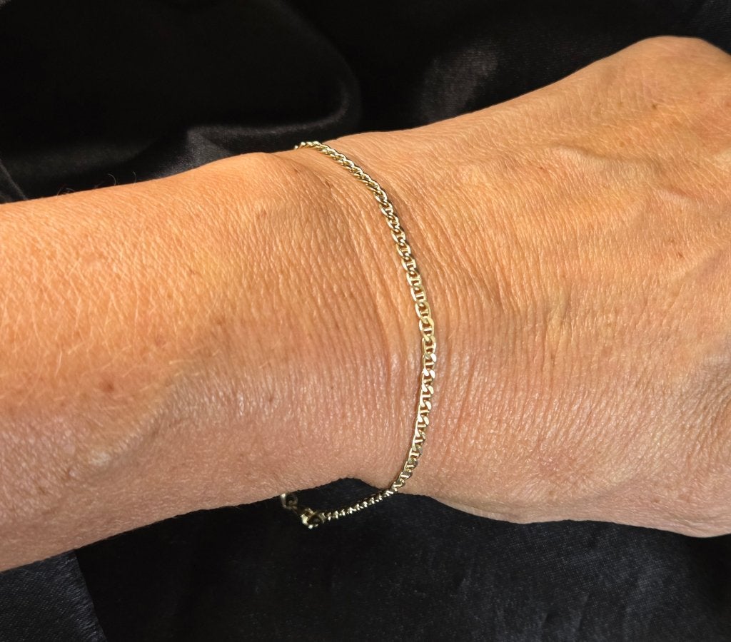 Vintage gouden valkenoog schakel armband. 2026/618, ., Ophalen of Verzenden, Zo goed als nieuw, .