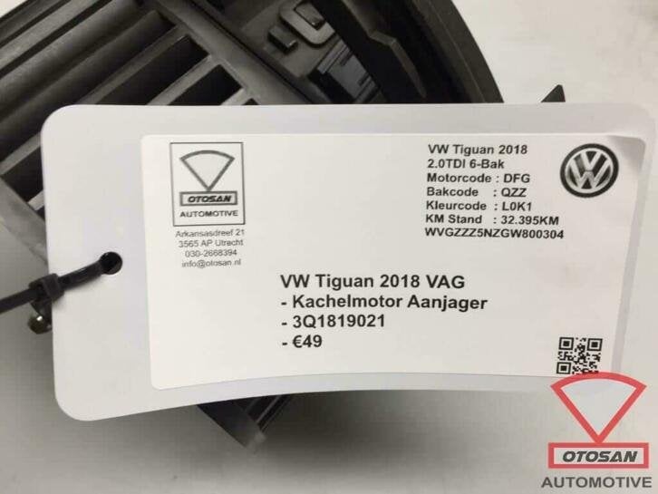 vw tiguan 5na 2018 vag kachelmotor aanjager 3q1819021, Gebruikt, Volkswagen, Volkswagen AG, Berliner Ring 2
38440  Wolfsburg, DE