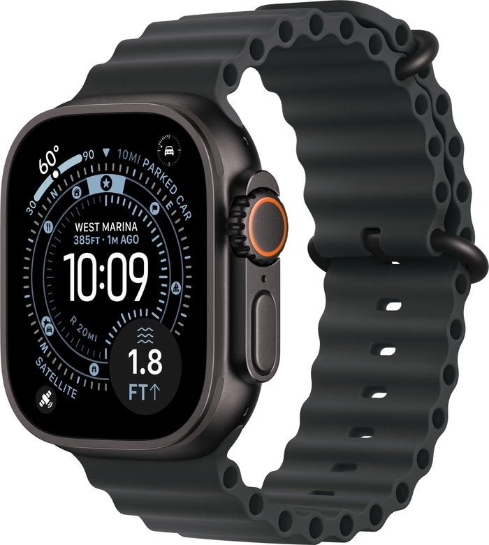 Apple Watch Ultra 3 Cellular 49mm Zwart Ocean Band Nieuw!, Apple, Apple, Zwart, IOS
