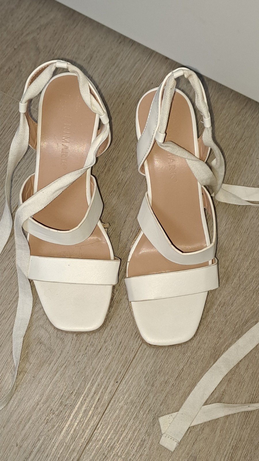 Witte espadrille sandalen met bandjes mt 39, Beige, Ophalen of Verzenden, Zo goed als nieuw, Espadrilles of Moccasins