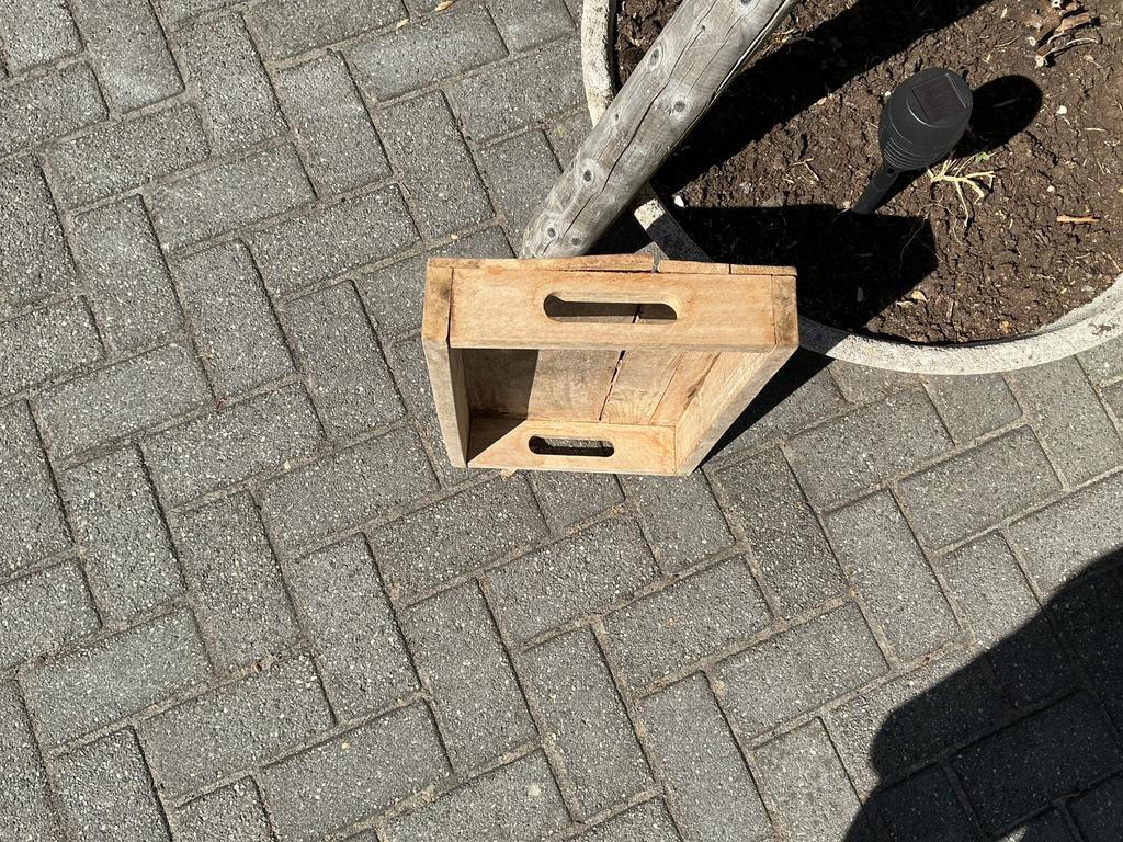 Mooie oud pootgoed/fruitkistje in goede staat .hout, Tuin en Terras, Bloembakken en Plantenbakken, Ophalen, Gebruikt, Rond, Hout