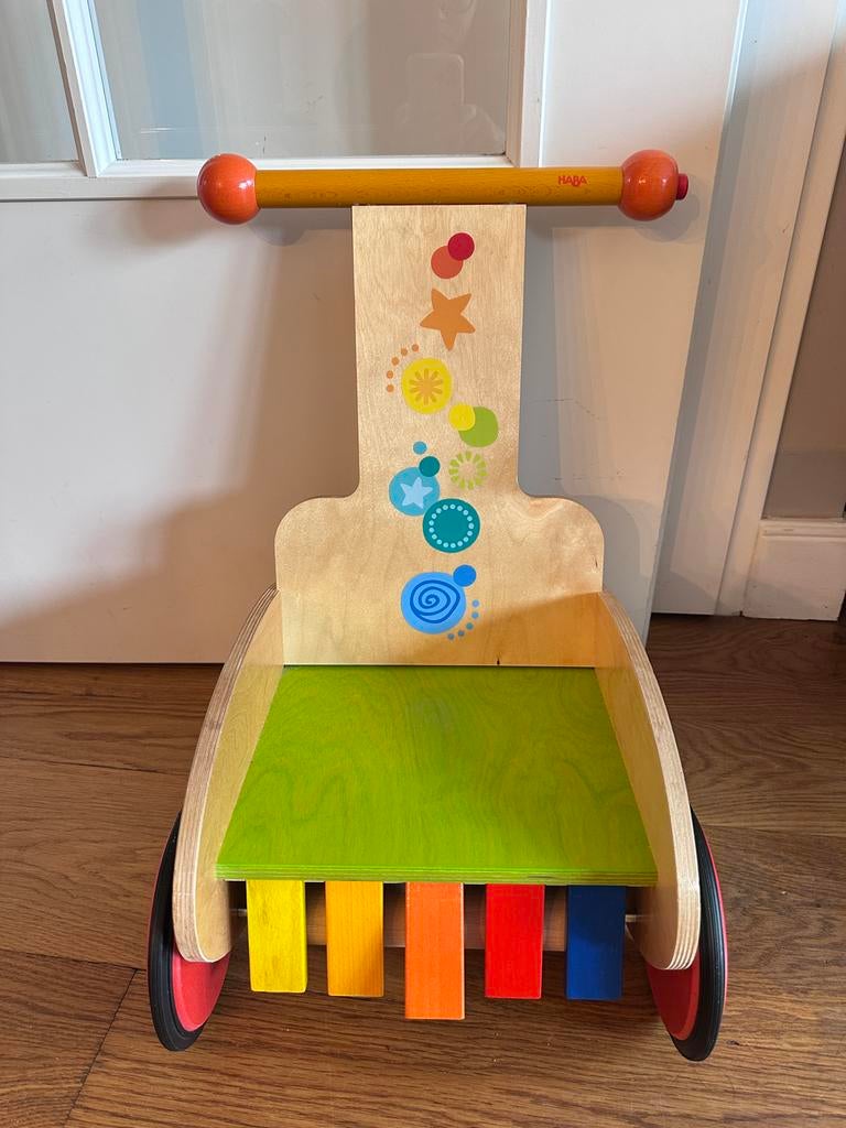 Houten loopwagen Haba met opbergruimte, Kinderen en Baby's, Speelgoed | Houten speelgoed, Ophalen, Zo goed als nieuw, Duw- of Trekspeelgoed