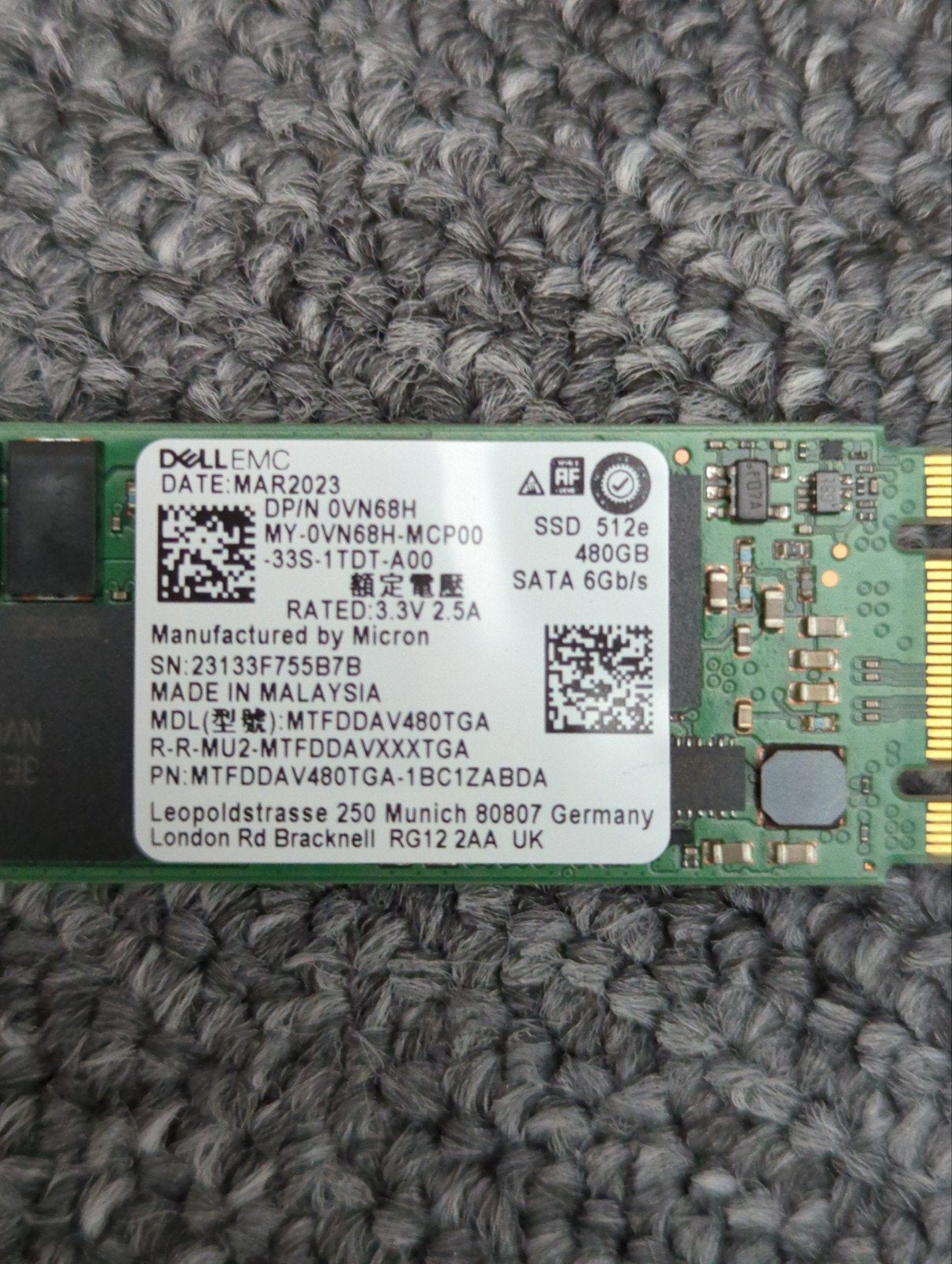 DELL EMC VN68H - 480GB SSD SATA 6G M.2 BOSS, Computers en Software, Harde schijven, Intern, Server, Ophalen of Verzenden, Zo goed als nieuw