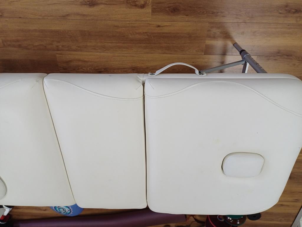 Witte mobiele massagetafel, in hoogte verstelbaar, Sport en Fitness, Ophalen