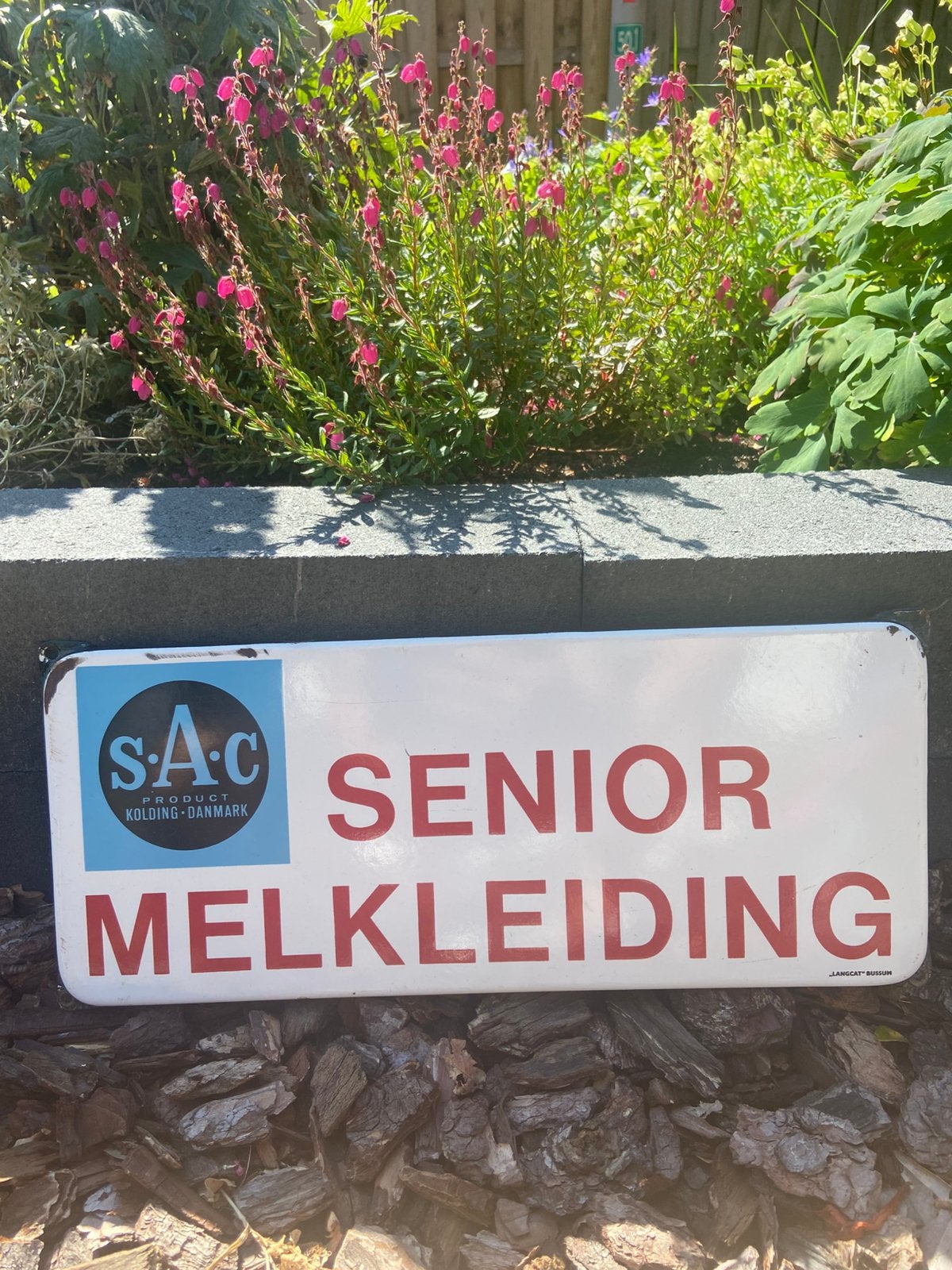 Emaile bord melk senior melkleiding SAC, Ophalen of Verzenden, Zo goed als nieuw, Reclamebord