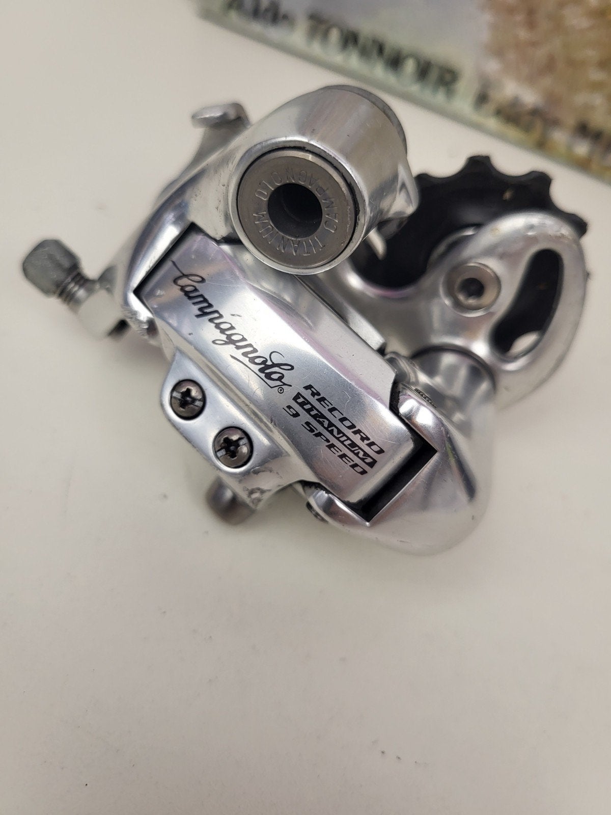 Campagnolo Record Titanium achterderailleur, Gebruikt, Titanium, Ophalen of Verzenden, Campagnolo