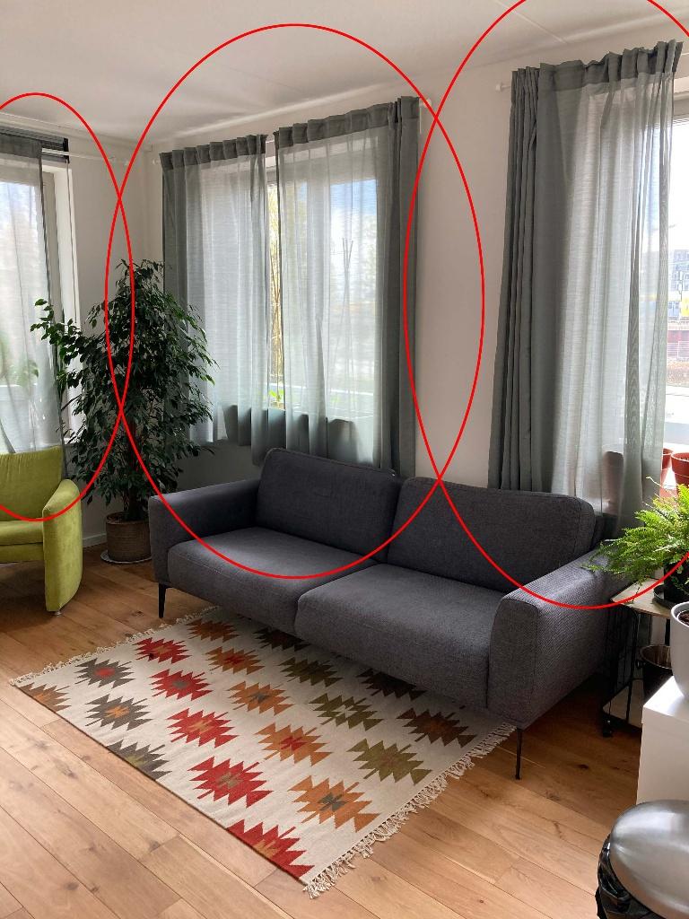 6x Grijze gordijnen van Ikea, 145 cm x 250 cm, Ophalen, 100 tot 150 cm, 200 cm of meer, Zo goed als nieuw