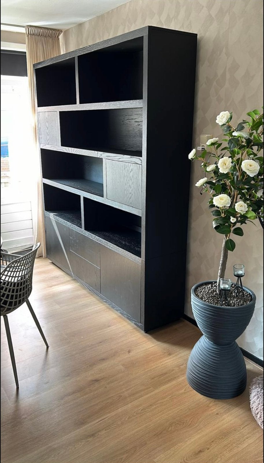 Eleonora design wandkast Helsinki zwart – 200x220cm, Ophalen, 200 cm of meer, Zo goed als nieuw, 25 tot 50 cm