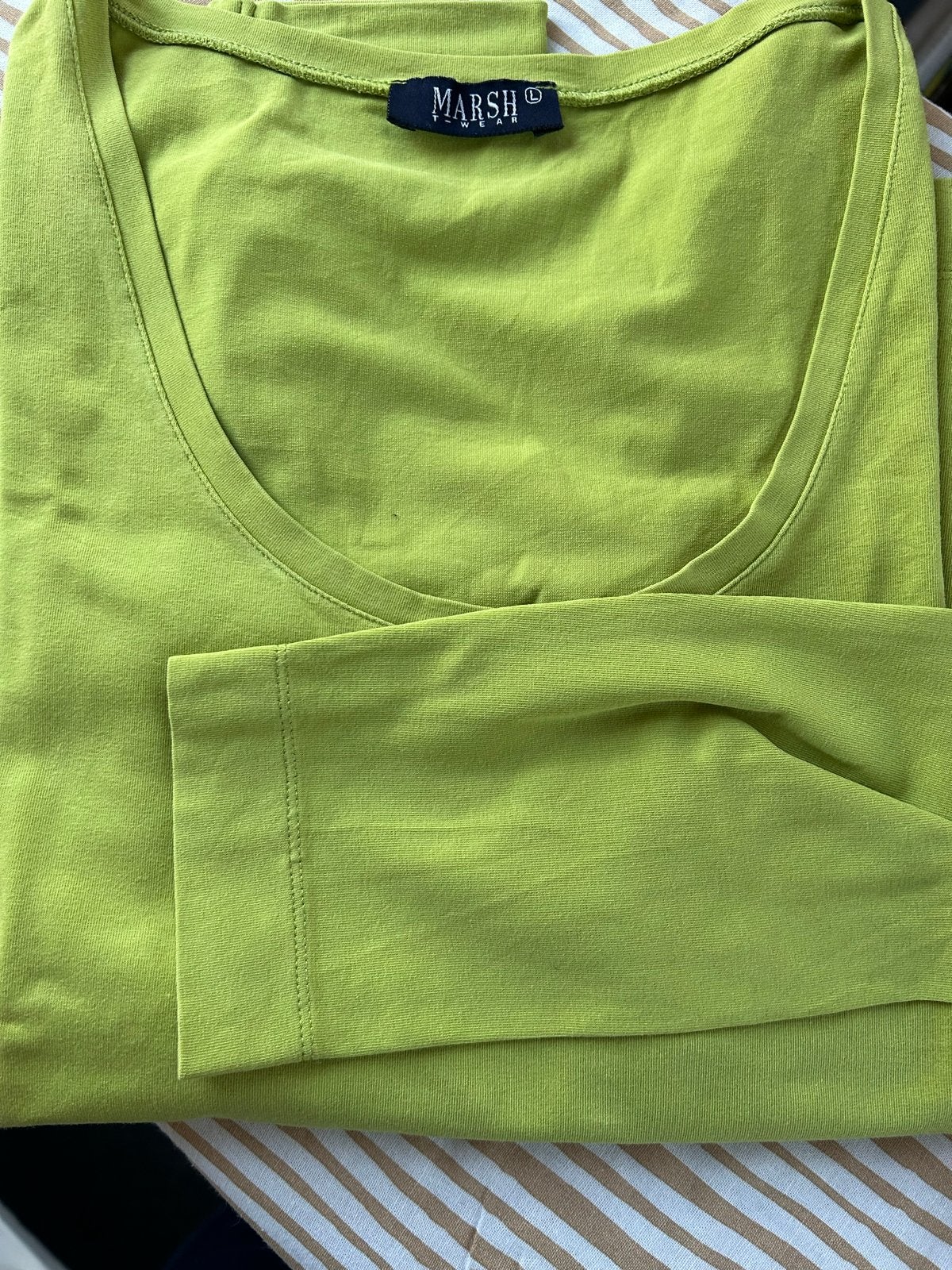 Limekleurig T-shirt met lange mouwen van Marsh, Kleding | Dames, Maat 38/40 (M), Ophalen of Verzenden, Lange mouw, Gedragen