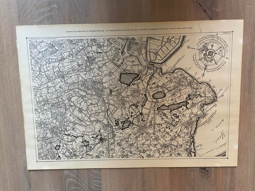 Historische kaart Hindeloopen, Workum, IJsselmeer - Grolsch, Ophalen of Verzenden