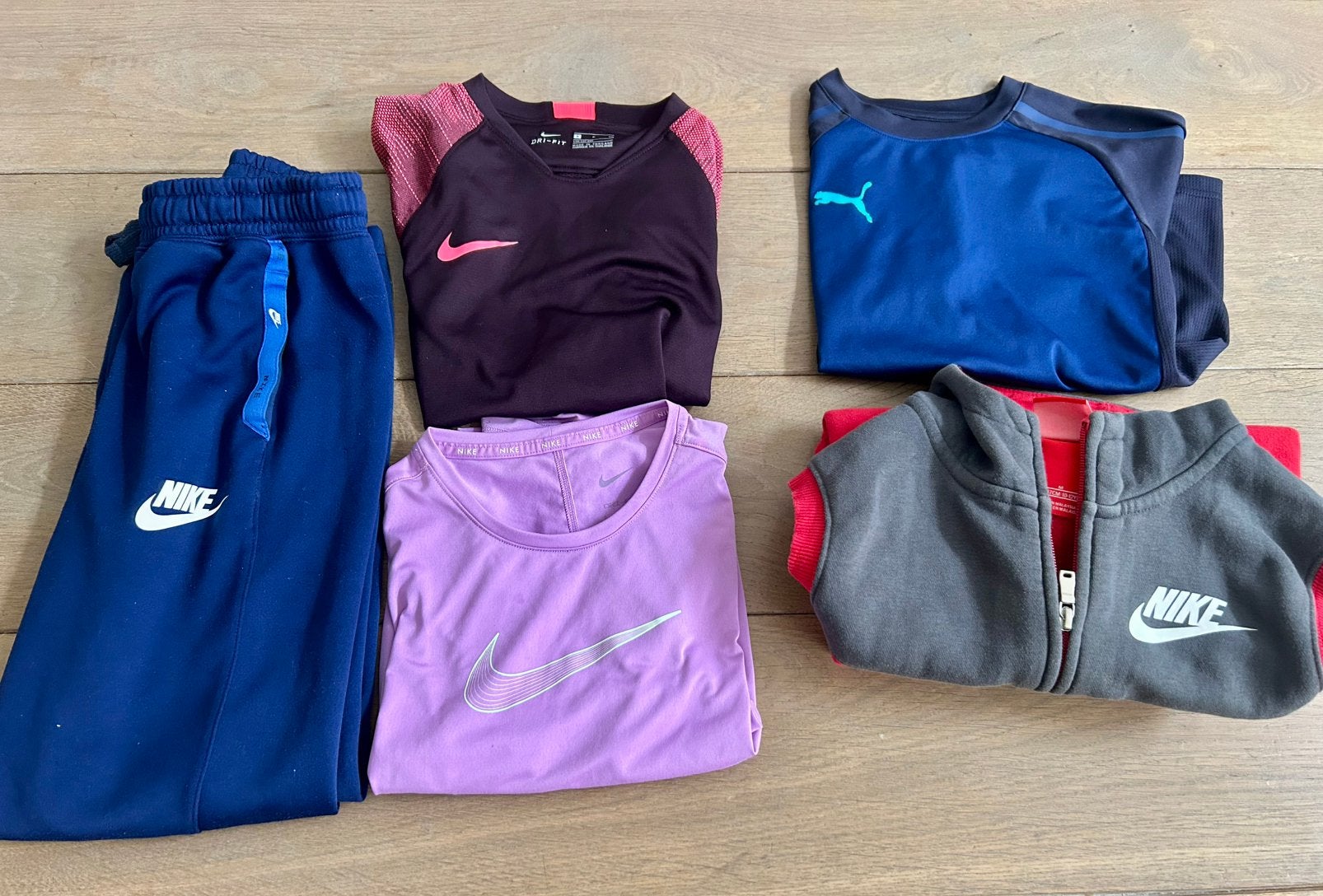 Nike en Puma sportkleding sportshirt kledingpakket 128-147, Ophalen of Verzenden, Zo goed als nieuw, Maat 128