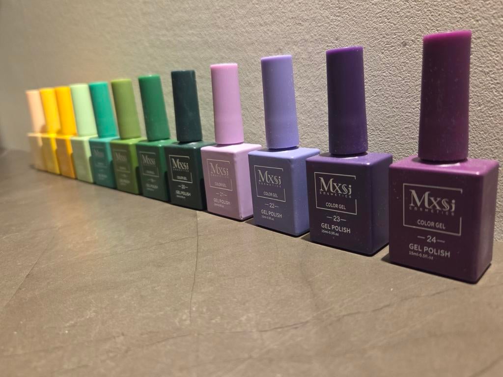 MXSI Cosmetics Gel Nagellak Set - 12 Stuks (Kleurnr. 13-24), Overige kleuren, Nieuw, Ophalen of Verzenden, Handen en Nagels