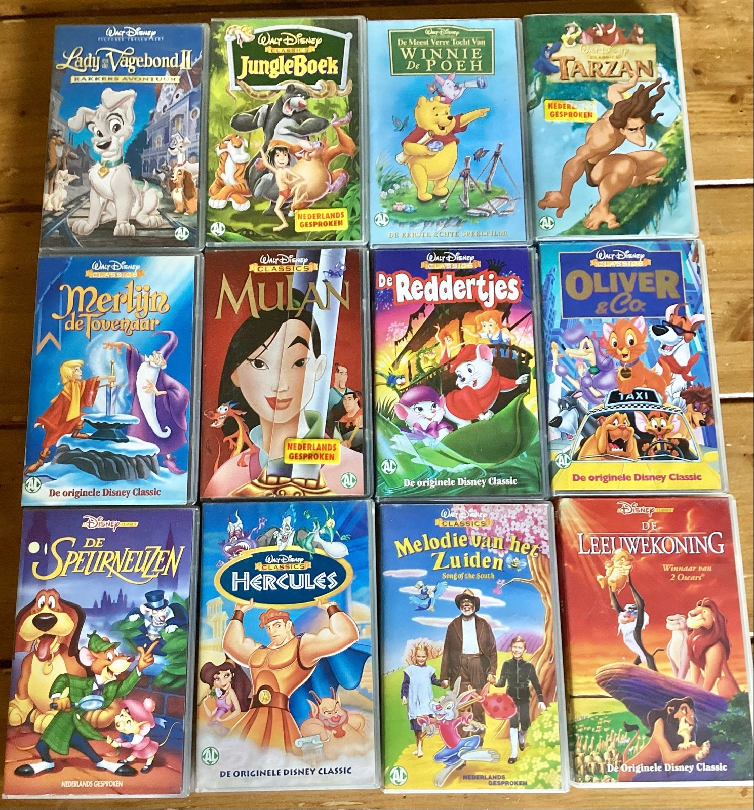 12 DISNEY FILMS OP VHS, Nederlands ondertiteld, Gebruikt, Alle leeftijden, Kinderfilm