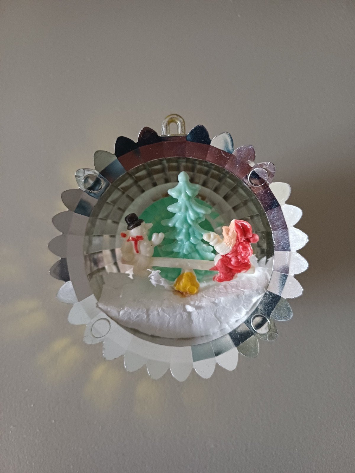 Oude diorama kerstbal Jewelbrite Mirrored, Diversen, Kerst, Ophalen of Verzenden