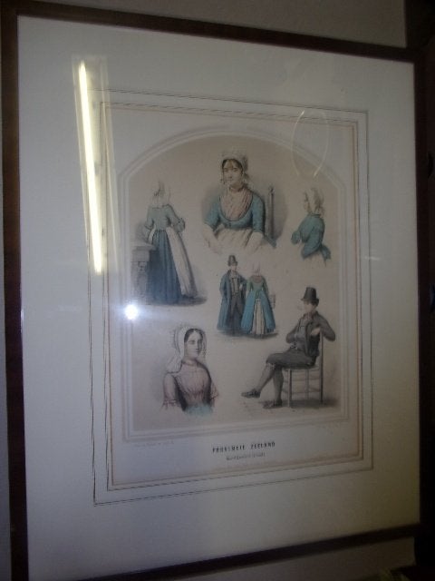 Klederdracht. Bing & Braet. Zeeland. Noord Beveland 1857, Antiek en Kunst, Ophalen of Verzenden, Blanco verso, 29 cm, Lithografie