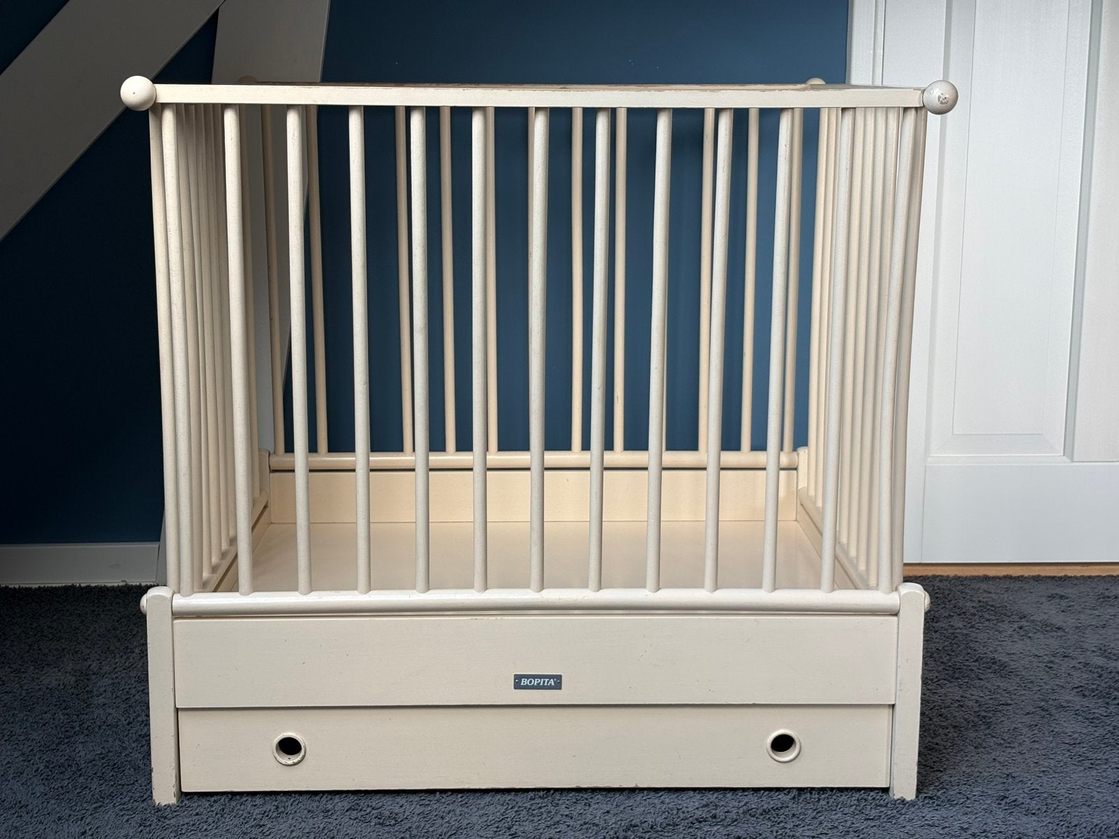 Vintage Bopita babybox botergeel, Ophalen, Gebruikt, In hoogte verstelbaar