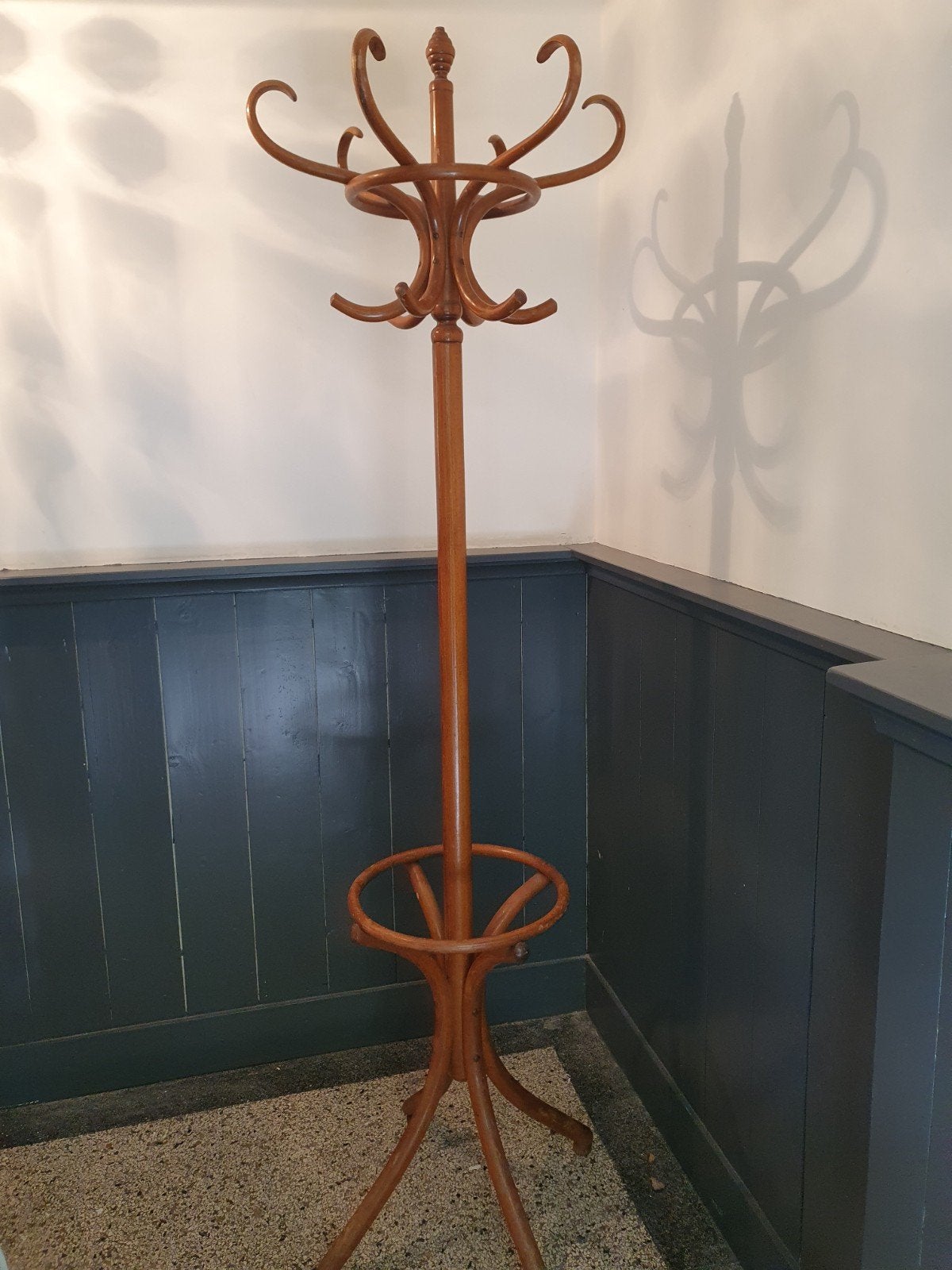 Vintage houten staande kapstok, Gebruikt, Ophalen of Verzenden, Staande kapstok, 150 tot 200 cm