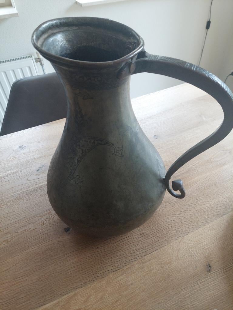 Oude Perzische vaas/kruik, Antiek en Kunst, Antiek | Tin, Ophalen of Verzenden