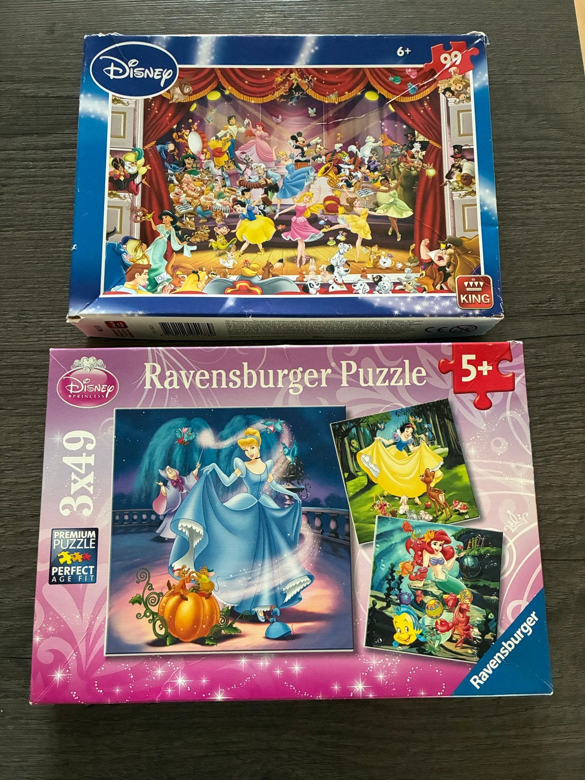 Disney Puzzels: 2 stuks, gratis ophalen, Ophalen, Meer dan 50 stukjes, Gebruikt, 4 tot 6 jaar