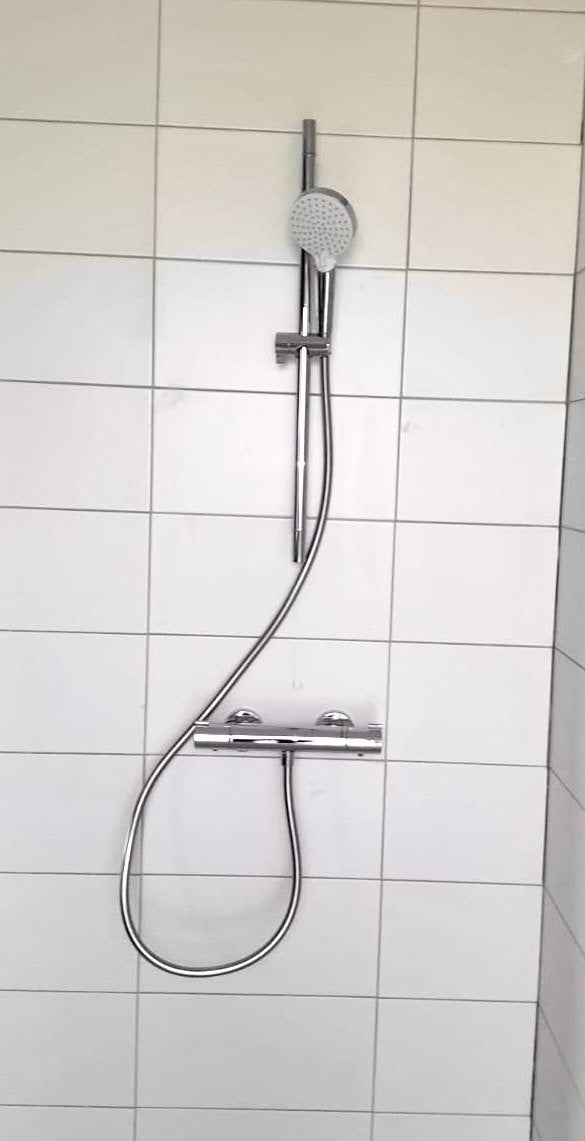 Doucheset met thermostaatkraan en handdouche, Hansgrohe, Ophalen of Verzenden, Gebruikt, Chroom, Douche