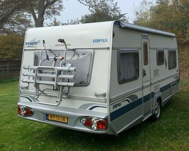 Complete Fendt Topas TF 490 - MOVER - elektrisch fietsenrek, Caravans en Kamperen, Caravans, Particulier, tot en met 4, 1000 - 1250 kg
