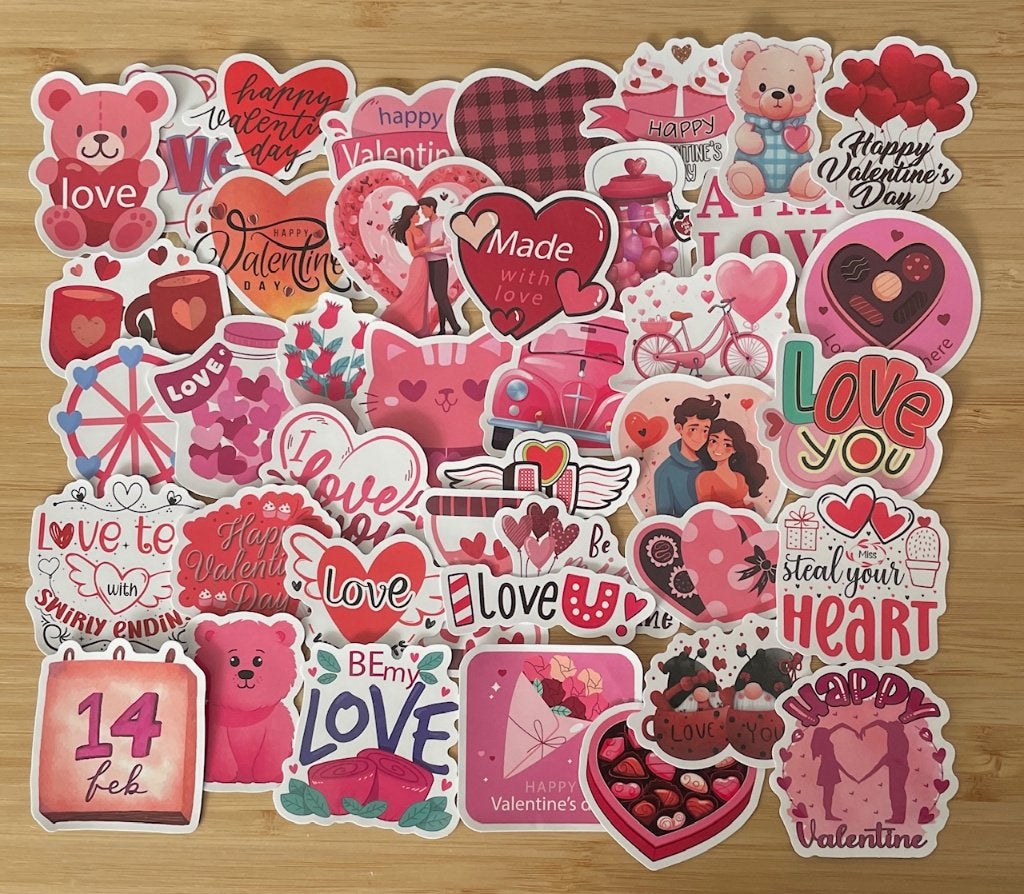 Valentijn, roze stickers, Verzenden, Nieuw, Meerdere stickers