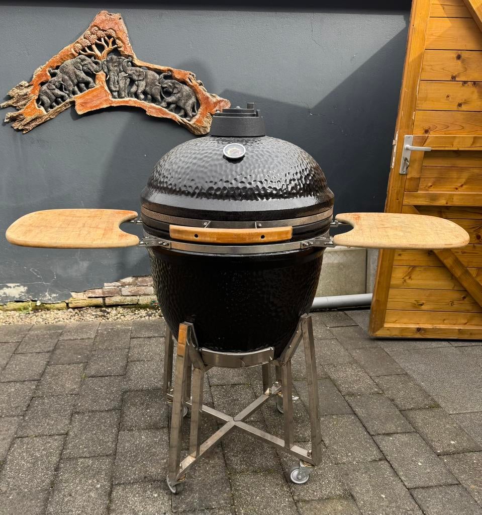 Luxe Keramische Kamado BBQ-Big Green Egg stijl met onderstel, Ophalen, Zo goed als nieuw